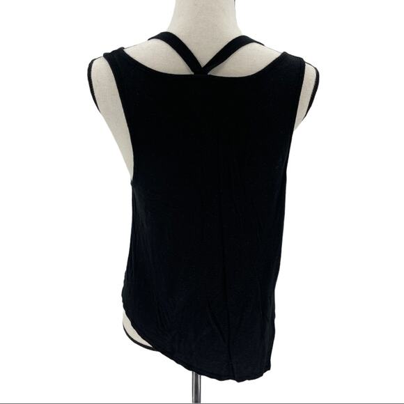 JC Fits Women's Black Strappy Back Elephant Graphic Tank Top Size Medium M - Picture 3 of 8